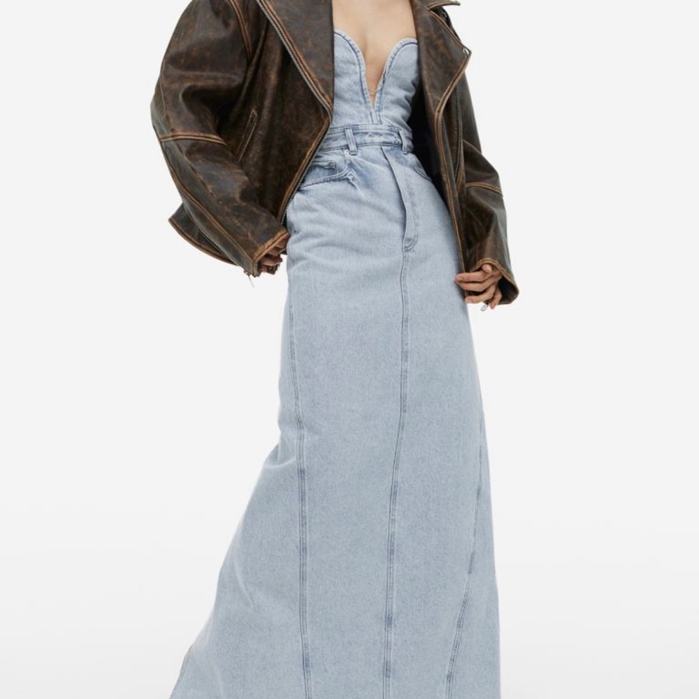 Denim bandeau dress xxs - Picture 3 of 7